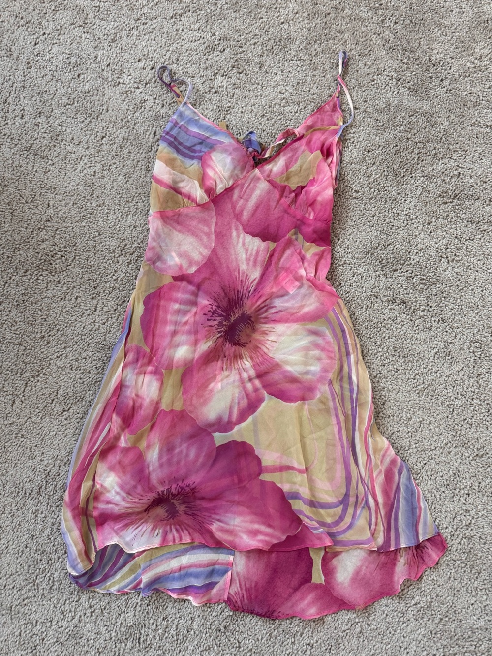 Victoria's Secret Pink Floral Asymmetric Slip Dress